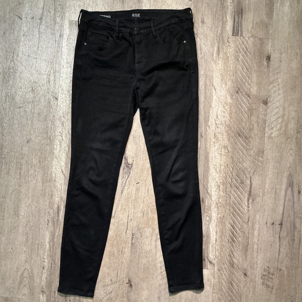 ANA A New Approach Mens Black Jeggings Slim Fit Stretch Denim Pants 30/10